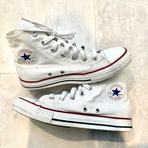 White converse high tops size 3 youth